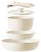 Ensemble de casseroles en céramique, 5 pièces, avec manche amovible, compatible induction, couleur beige