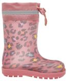 Playshoes Kinderregenlaarzen met luipaardprint, Unisex, Rosa, Maat 21