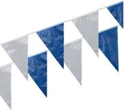 Merkloos / Sans marque Boland Vlaggenlijn - 3x - blauw/wit - 10 meter - kunststof