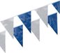 Merkloos / Sans marque Boland Vlaggenlijn - 3x - blauw/wit - 10 meter - kunststof