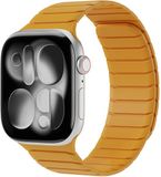 Buddi Fuse Magnetisch Bandje Geschikt voor Apple Watch 1/2/3/4/5/6/7/8/9/10/11/SE - 38/40/41/42MM - Siliconen Sportbandje met Magneetsluiting Geel