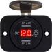 ProRide 12V USB Stopcontact 2 Poorten Inbouw met Schakelaar/Voltmeter - Rood