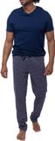 Mey Heren pyjama Tie Minimal donkerblauw