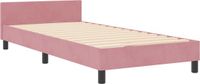 vidaXL Boxspring bed met hoofdeinde Roze 90 x 200 cm Fluweel