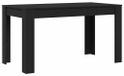 Table à manger noire en bois, moderne et minimaliste