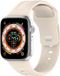 By Qubix - Square siliconen bandje - Beige - Geschikt voor Apple Watch 44mm / 45mm / 46mm / 49mm