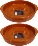 Concorde Iberica Set van 2x stuks tapas borden/schalen Alicante met handvatten 26 cm - Bruin