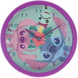 Lilo & Stitch Wandklok - 24 CM - Paars / Groen