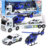 LEAN TOYS Camion de police dépanneuse hélicoptère de voiture set d'éclairage et de son