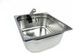 Inox wasbak, camping wastafel, geïntegreerd model + afvoer, afmetingen 354x325x150mm