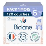 BIOLANE - Couches Bébé Taille 6 (16kg et +) - Pack 1 Mois - 120 couches