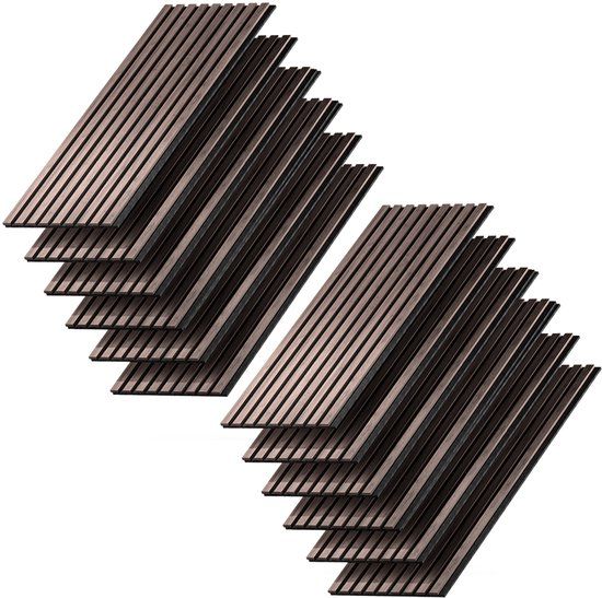 Vicco Akoestisch paneel Sonoa, Walnoot/Bruin, 12 stuks