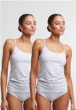 Urban Classics Basic Cotton 2-Pack Tanktop Dames - S - Grijs