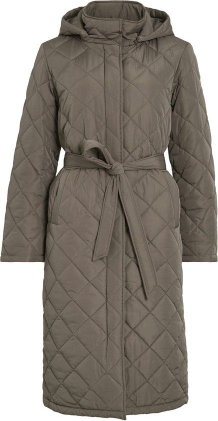 VILA VIKANTE QUILTED L/S COAT - NOOS Dames Gewatteerde Jas - Polyester - Maat 34 - Falcon
