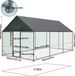 Enclos extérieur pour poules - Poulailler métallique 2XL - Cadre robuste en fer - Avec toit et filet en nylon - Enclos pour volailles pour le jardin - Taille 2XL