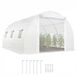Outsunny Tunnel Green House-PE, Staal-396L x 300B x 200H cm-Wit