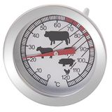 wenco Premium analoge braadthermometer, 11 cm, ideaal voor controle van het vlees bij het koken in de oven, glas/roestvrij staal, zilver