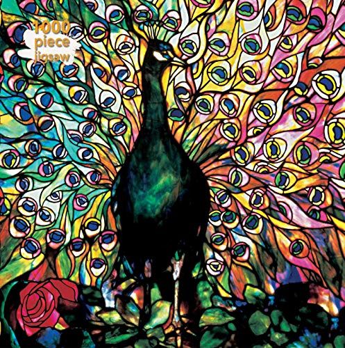 FLAME TREE PUB Adult Jigsaw Louis Comfort Tiffany: Displaying Peacock: 1000 Piece Jigsaw