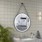 Erfu badkamerspiegel led φ80cm anti-condens en touch verlichting