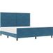 Lit Double Lit Adulte Lit À Ressorts Avec Tête De Lit Bleu Foncé 180 X 200 Cm Velours