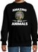 Bellatio Decorations Amazing Wild Animals Sweater Wolf - Zwart - Kinderen - Maat 98/104