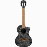 LANIKAI LKUQMBKCET Tenorukelele, Quilted Maple Serie, Black Stain, Voorversterker