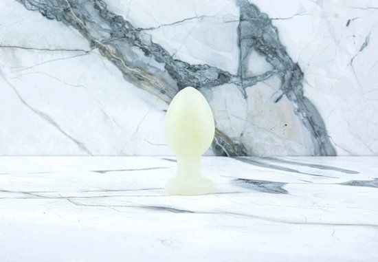 Pleasure's Yoni Bol Crystal Buttplug Ava - Witte Jade