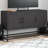 Prolenta Maison Exclusive - TV-kast, zwart, 100,5 x 39 x 60,5 cm, staal