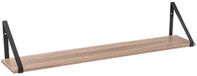 5five Wandplankje Aliaj - zwart/bruin - metaal/hout - 78 x 16 x 15 cm