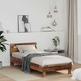 vidaXL Bedframe Eikenhout 98,5 x 200 cm Bewerkt hout