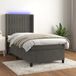 Maison Exclusive - Boxspringbed met matras en LED-verlichting, donkergrijs, 80 x 200 cm, fluweel