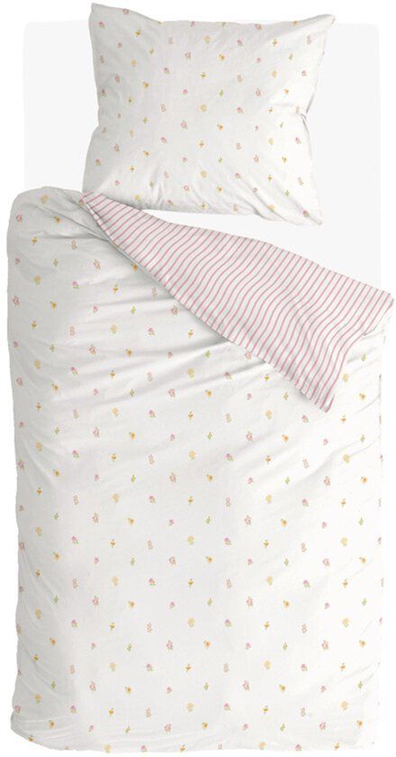 Walra Kids Dekbedovertrek Flower Friends - Junior - Katoen - Roze - 120x150 cm