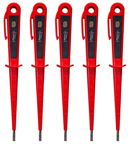 H+H Werkzeug 45800 Eurotester, spanningstester, fasetester, tot 250 V, GS-getest volgens VDE 0680, Made in Germany, rood/zwart, 190 mm