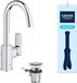 GROHE Dice L-Size Wastafelmengkraan – Met Trekwaste – Energiebesparend (ES) – Draaibare Uitloop – Chroom
