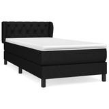 VidaXL Boxspringbed met matras, stof, zwart, 100x200 cm