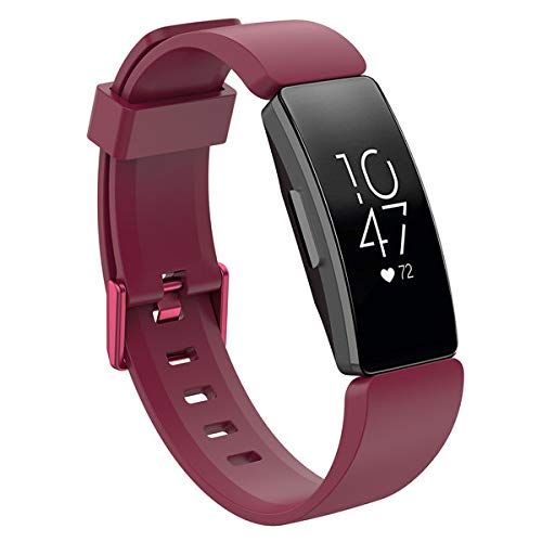 By Qubix Qubix siliconen bandje met gesp - Fitbit Inspire 1 / HR/Ace 2 - Large - wijnrood