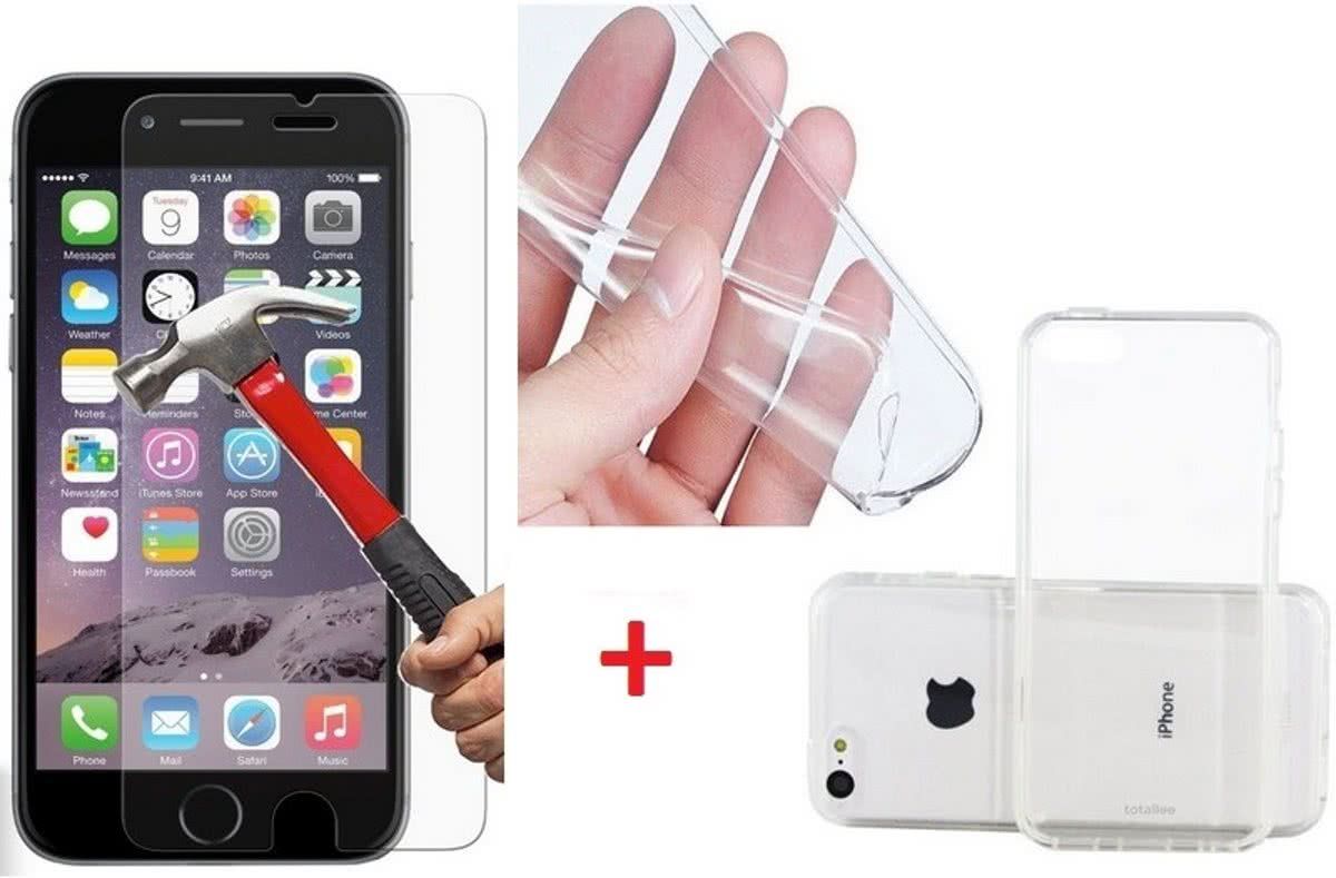 Panda - Ultra Dunne TPU silicone case hoesje Met Gratis Tempered glass Screen Protector iPhone 5C