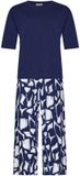 Pastunette - Pyjama - Midnight Mosaic - Bio Katoen - Blauw/Wit - Maat 52
