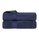 Superior Zero Twist 100% katoenen badhanddoeken, superzacht, pluizig en absorberend, premium kwaliteit, extra grote badhanddoek, set van 2, nachtblauw
