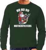 Bellatio Decorations Foute kersttrui - Hohoho motherfuckers - groen - heren - kerst sweater L