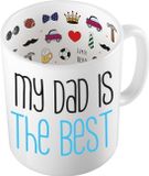 Bellatio Decorations Cadeau koffie/thee mok voor papa - blauw - de beste papa - 300 ml - Vaderdag