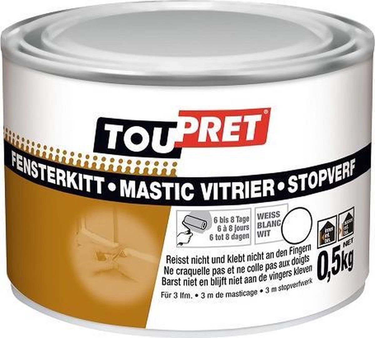 Toupret Stopverf Wit 0.5 Kg