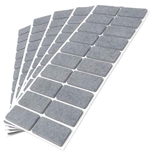 Adsamm® - 100 x zelfklevende viltglijders - Grijs - 20x40 mm - Rechthoekig