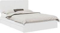 vidaXL Opbergbed met lade en hoofdeinde Wit 140 x 200 cm Bewerkt hout