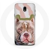 Maniacase Hoesje voor Samsung Galaxy S5 Pitbull hond bruin