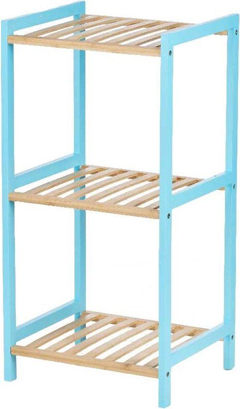 Badkamerschappen 35 x 30 x 70 cm Blauw Bamboe