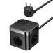 Baseus PowerCombo Cube rallonge, 3x Schuko - 2x USB-A - 2x USB-C, Noir