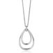ZINZI 70cm zilveren ketting met luxe ovale hanger 45mm, valt lang om de hals ZIC2489