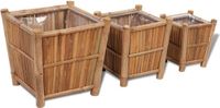 vidaXL Jardinière surélevée en bambou à 3 niveaux avec doublure en nylon