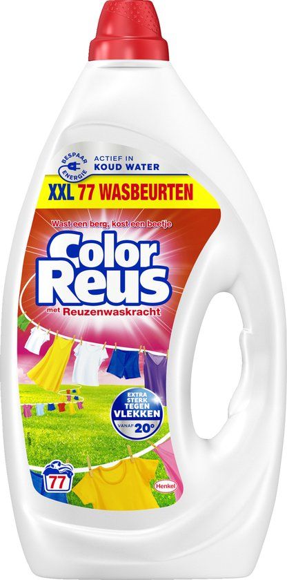 Color Reus Gel - Vloeibaar Wasmiddel - Gekleurde Was - 77 Wasbeurten - 3.47L